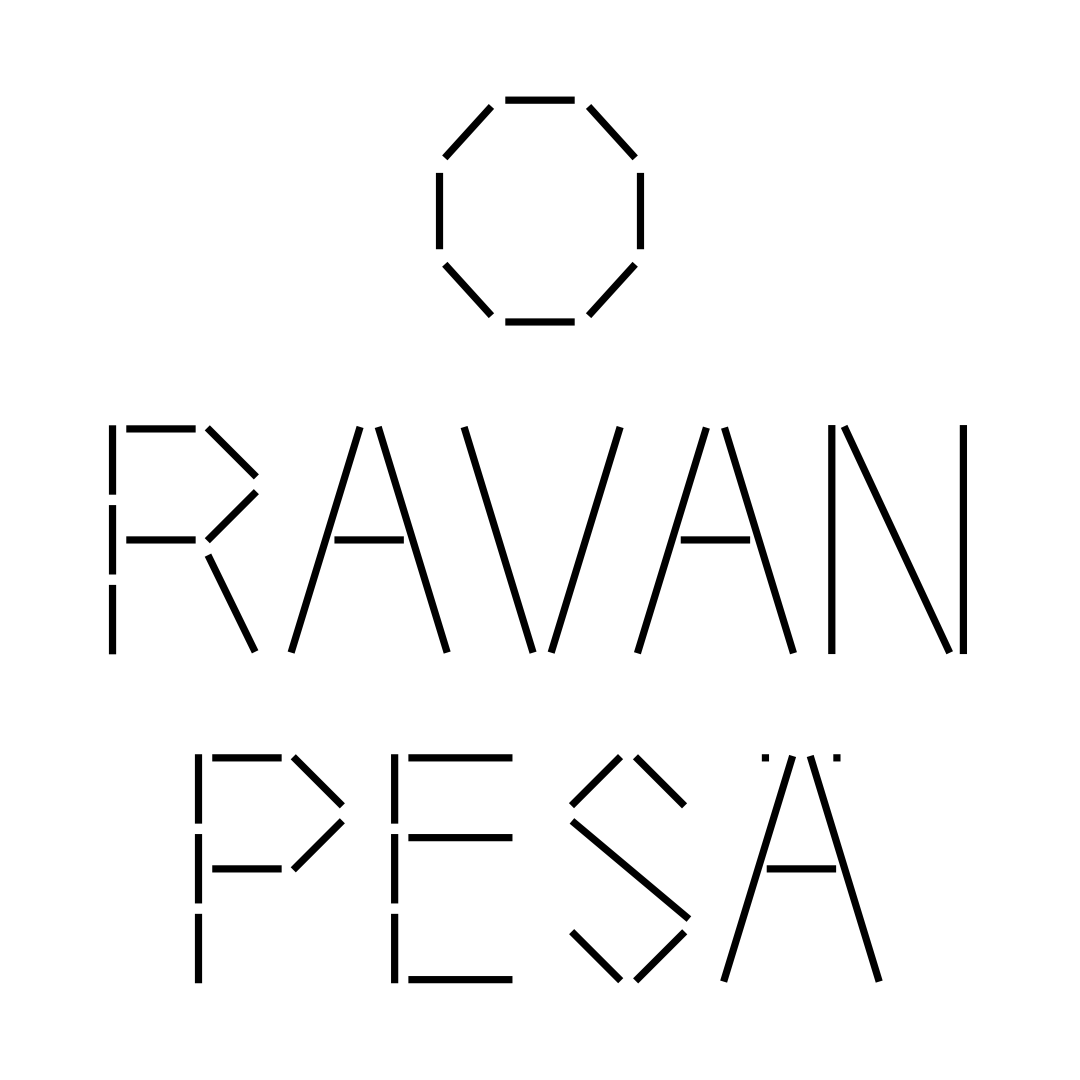 Thin black font against white background with the words Oravan Pesä